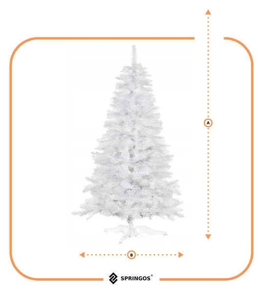 Springos műfenyő 220cm, fehér
