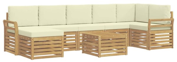 VidaXL Kültéri kanapé szett 8 pcs Fehér és Krém színű 59 x 59 x 37 cm