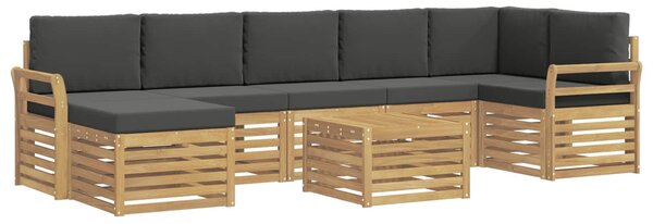 VidaXL Kültéri kanapé szett 8 pcs Fehér és Antracitszürke