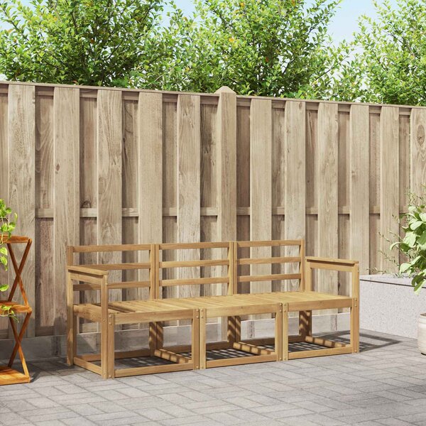 VidaXL Kültéri kanapé szett 3 pcs Fehér 189,5 x 63 x 73 cm