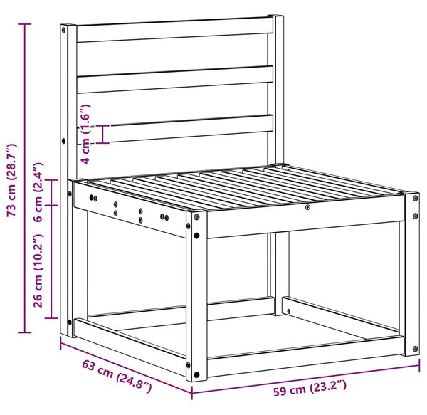 VidaXL Kültéri kanapé szett 3 pcs Fehér 189,5 x 63 x 73 cm