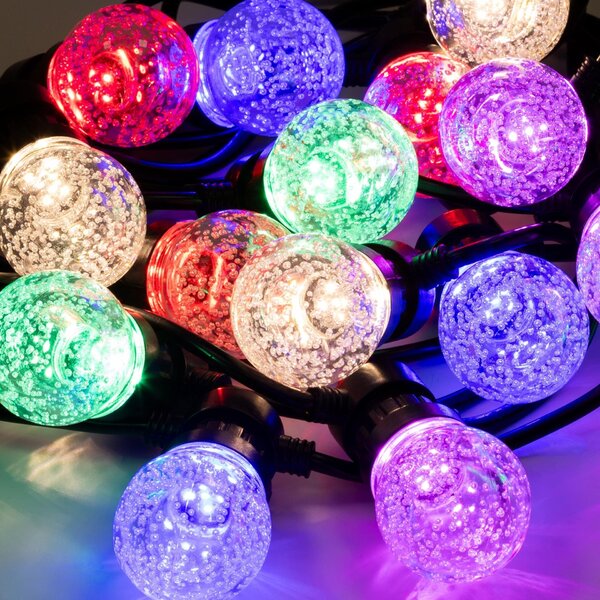 Springos programozható napelemes fényfüzér 15LED, 10,5m, többszínű