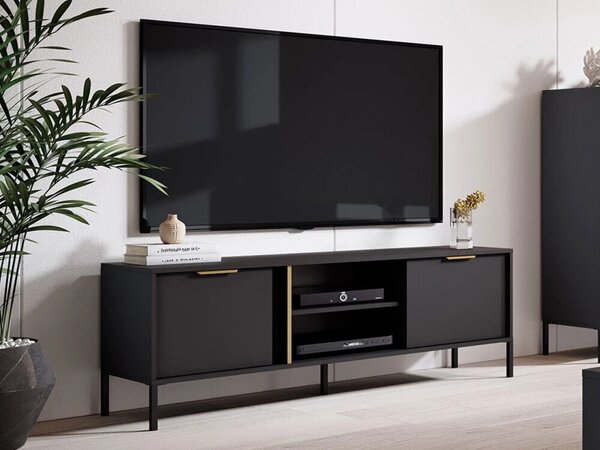 TV-állvány Velsoru 106, Laminált forgácslap, 53x153x40cm, Aranysárga, Antracit