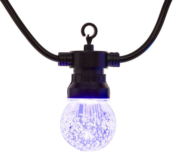 Springos programozható napelemes fényfüzér 15LED, 10,5m, többszínű