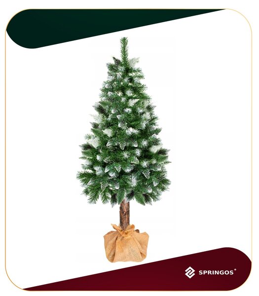 Springos gyémánt műfenyő természetes törzsön 220cm