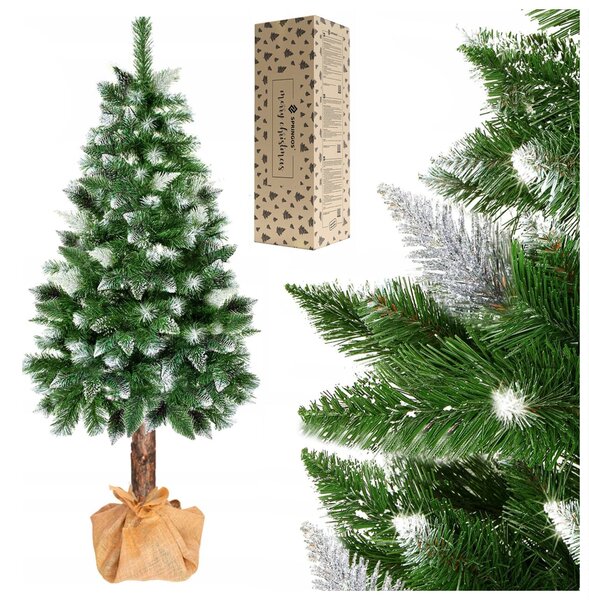 Springos gyémánt műfenyő természetes törzsön 220cm