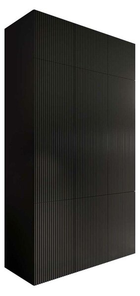 Gardróbszekrény Dicto I, Közepes sűrűségű farostlemez, Laminált forgácslap, 244x135x56cm, Fekete