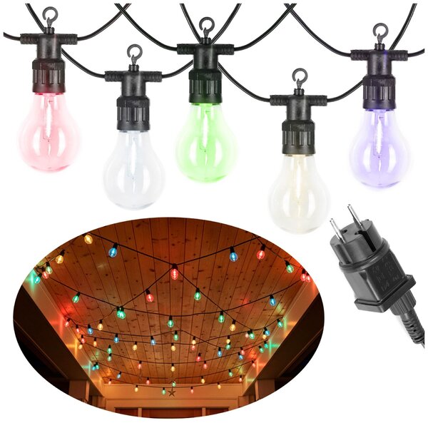 Springos fényfüzér 20LED, 13m, többszínű
