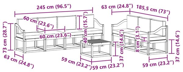 VidaXL Kültéri kanapé szett 7 pcs