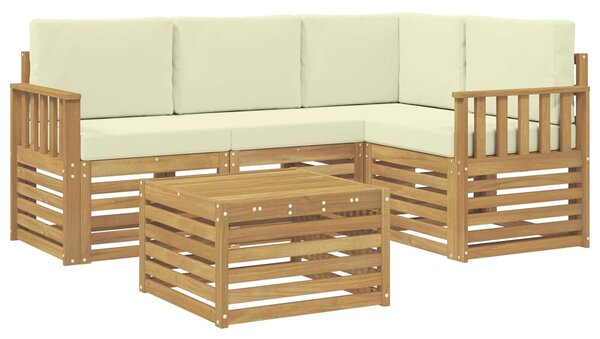 VidaXL Kültéri kanapé szett 5 pcs Fehér és Krém színű 59 x 59 x 37 cm