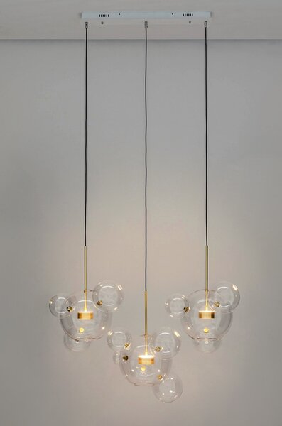 MOOSEE Capri Line 3 LED Függőlámpa Arany Üveggömbökkel