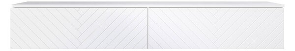 TV-állvány Sarasota 166, Közepes sűrűségű farostlemez, Laminált forgácslap, 30x180x33cm, Fehér