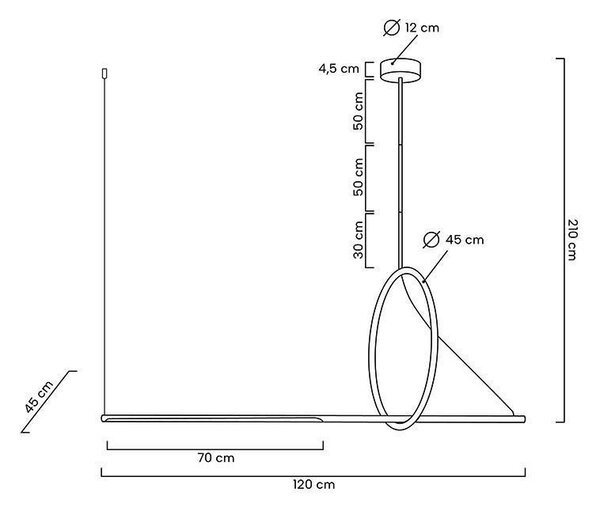 MOOSEE Stick LED Függőlámpa Fekete Geometrikus
