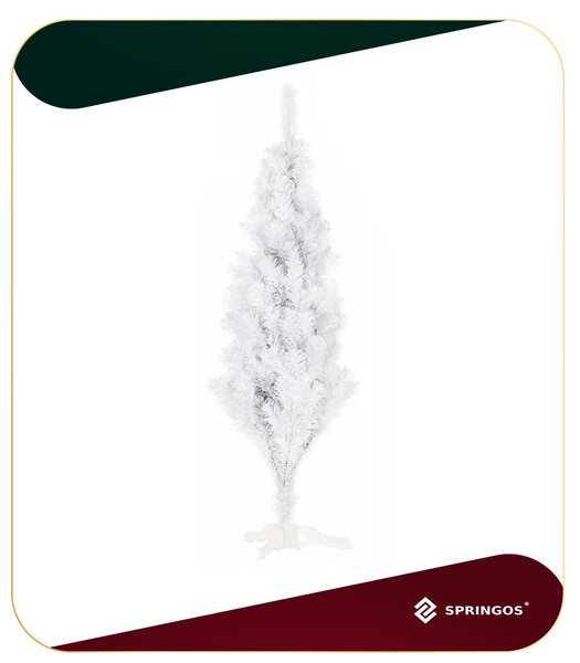 Springos műfenyő 120cm, fehér