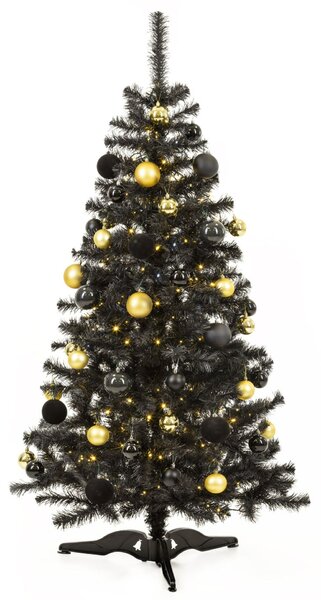 Springos műfenyő 150cm, fekete