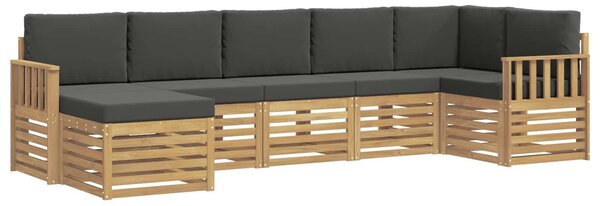 VidaXL Kültéri kanapé szett 7 pcs Fehér és Antracitszürke