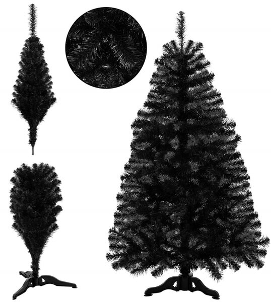 Springos műfenyő 150cm, fekete