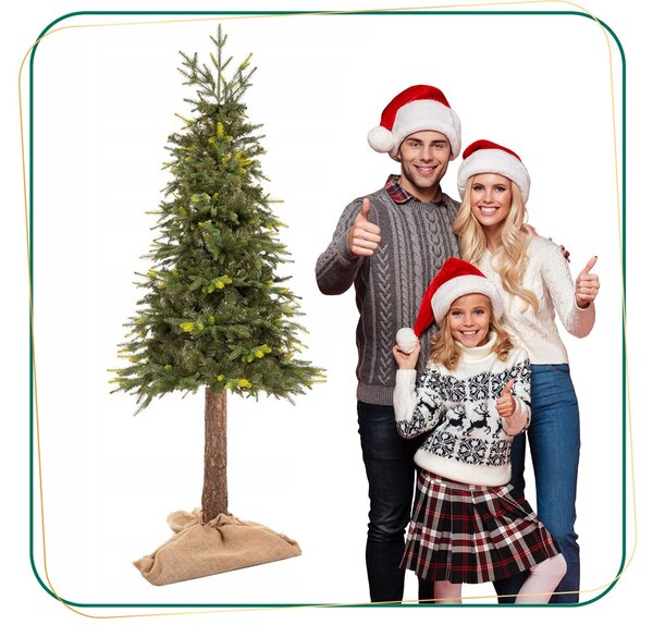 Springos luc műfenyő természetes törzsön 220cm