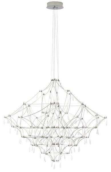 MOOSEE Constellation 77 LED Függőlámpa Szálcsiszolt Acél Kristály