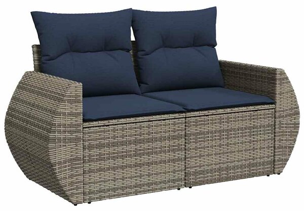 VidaXL 8 db szürke polyrattan kerti kanapégarnitúra párnákkal