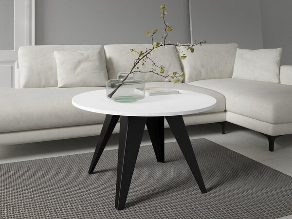 Dohányzóasztal Oswego 116, Fém, 50cm, Fehér, Fekete