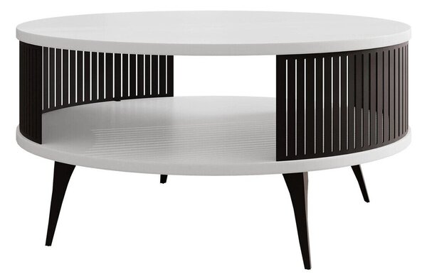 Dohányzóasztal Vitum, Fém, Laminált forgácslap, 44cm, Fekete, Fehér