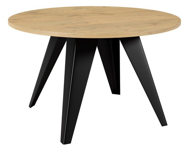 Dohányzóasztal Oswego 116, Fém, 50cm, Fekete, Lancelot tölgy
