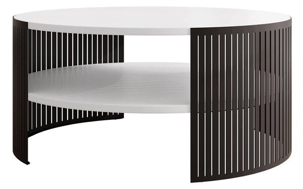 Dohányzóasztal Civer, Fém, Laminált forgácslap, 40cm, Fehér, Fekete