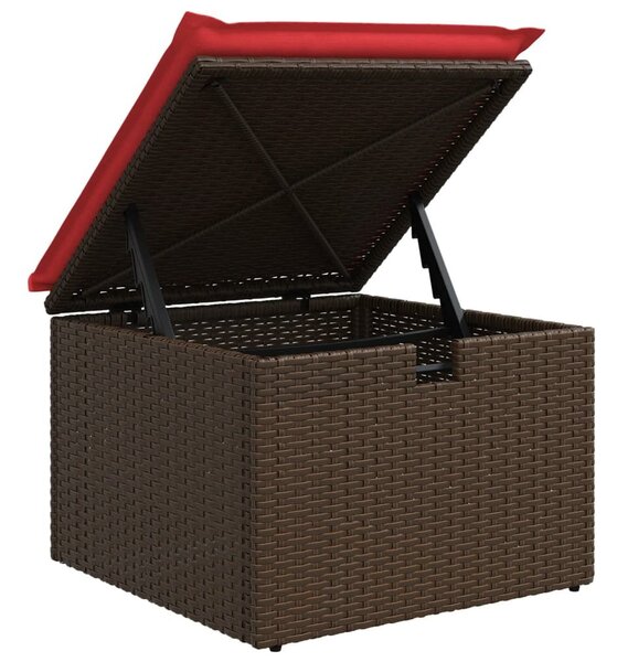 VidaXL 8 db barna polyrattan kerti kanapégarnitúra párnákkal