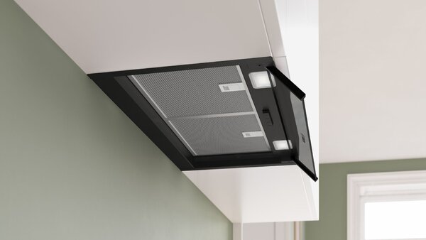 Bosch Serie 4, integrált kialakítású páraelszívó, 60 cm, Üveg, Fekete, DBB65CC60