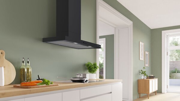 Bosch Serie 4, Falra szerelhető páraelszívó, 90 cm, Fekete, DWB95CC60