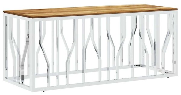 VidaXL Modern Dohányzóasztal - Akácfa és Rozsdamentes Acél - 110x45x45 cm