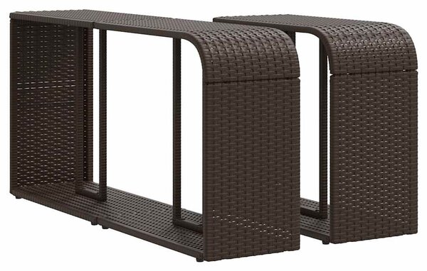 VidaXL 10 db barna polyrattan kerti kanapégarnitúra párnákkal