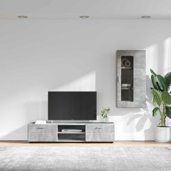 VidaXL TV szekrény garnitúra FLORIN 3 db Beton Szürke Szerelt Fa