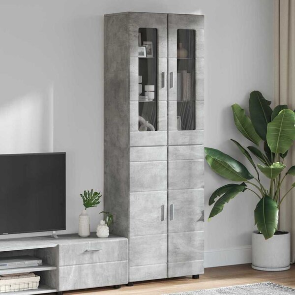 VidaXL Magasfiú FLORIN 60 x 35 x 182 cm Beton Szürke Szerelt Fa