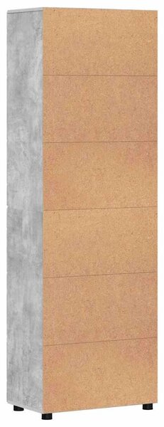 VidaXL Magasfiú FLORIN 60 x 35 x 182 cm Beton Szürke Szerelt Fa