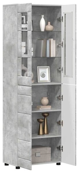 VidaXL Magasfiú FLORIN 60 x 35 x 182 cm Beton Szürke Szerelt Fa