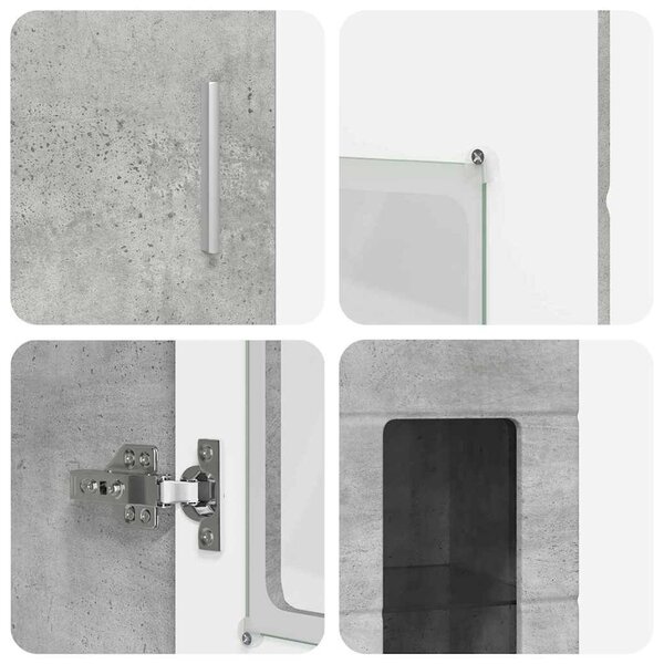 VidaXL Magasfiú FLORIN 60 x 35 x 182 cm Beton Szürke Szerelt Fa