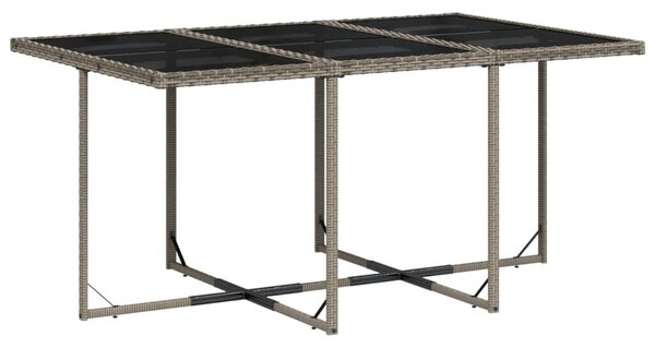 VidaXL 7 db szürke polyrattan kerti étkezőgarnitúra párnákkal