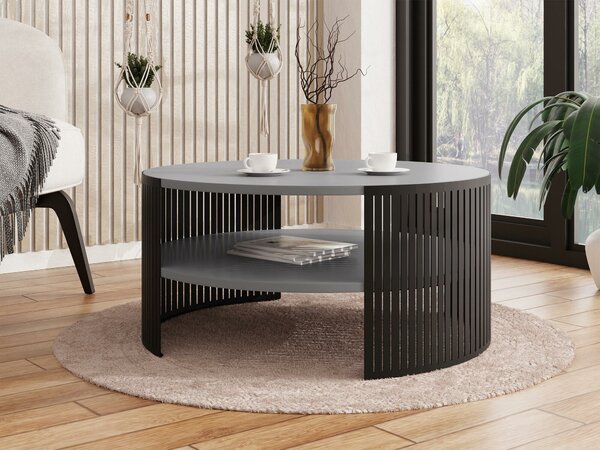 Dohányzóasztal Civer, Fém, Laminált forgácslap, 40cm, Fekete, Grafit
