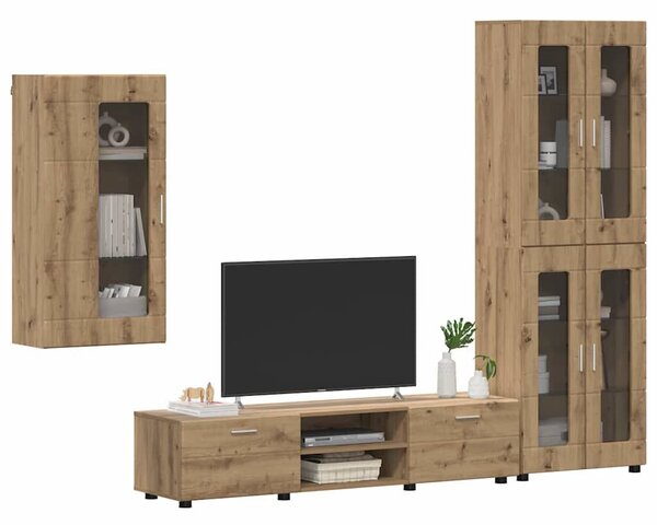 VidaXL TV szekrény garnitúra FLORIN 3 pcs Artisan tölgy Faanyag