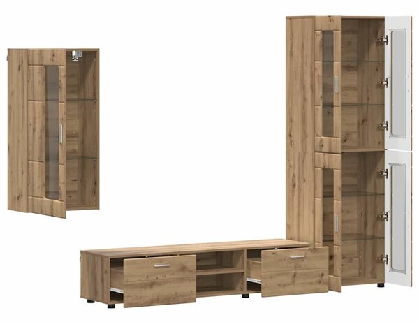 VidaXL TV szekrény garnitúra FLORIN 3 pcs Artisan tölgy Faanyag