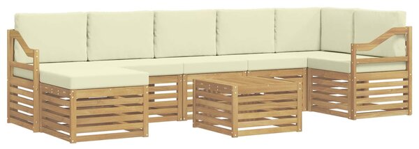 VidaXL Kültéri kanapé szett 8 pcs Fehér és Krém színű 59 x 59 x 37 cm