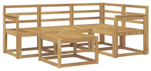 VidaXL Kültéri kanapé szett 5 pcs Fehér 59 x 59 x 37 cm Tömör Akácfa