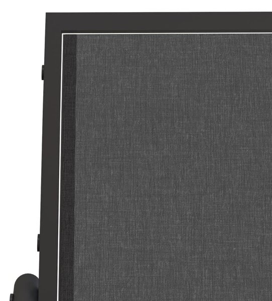 3 részes fekete textilén és acél kerti pihenőgarnitúra