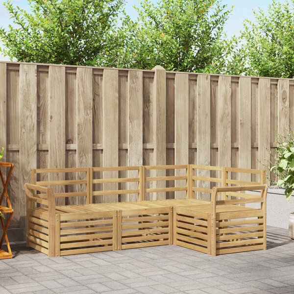 VidaXL Ülőgarnitúrák 4 pcs Fehér 190 x 130,5 x 73 cm Tömör Akácfa