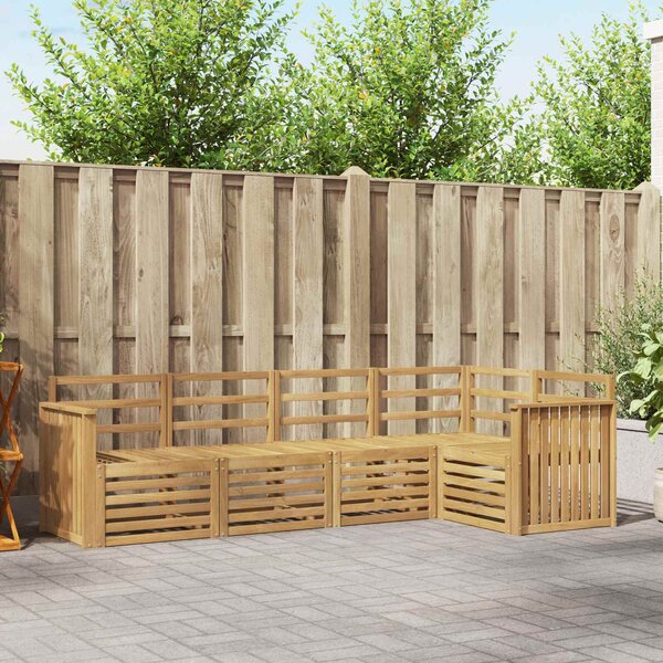 VidaXL Kültéri kanapé szett 5 pcs Fehér 247 x 128,5 x 73 cm
