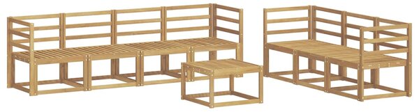 VidaXL Kültéri kanapé szett 8 pcs Fehér 59 x 59 x 37 cm Tömör Akácfa