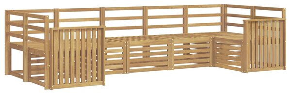 VidaXL Kültéri kanapé szett 7 pcs Fehér 304 x 128,5 x 73 cm