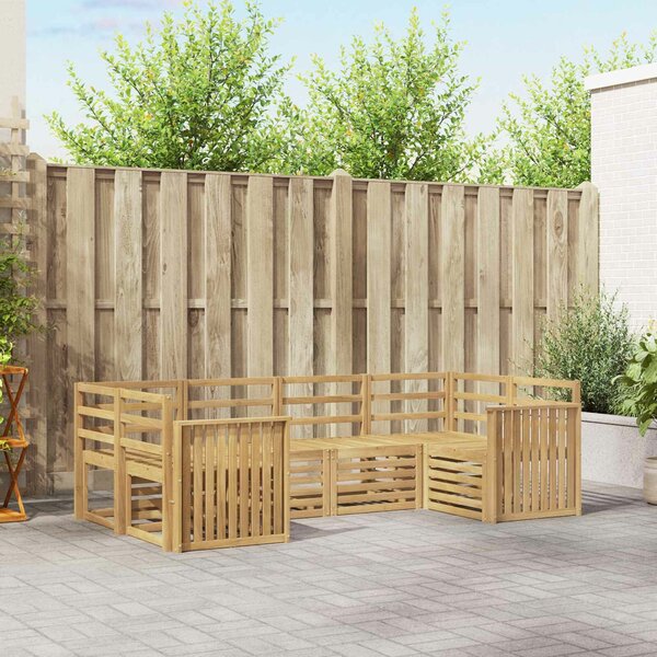 VidaXL Kültéri kanapé szett 6 pcs Fehér 245 x 128,5 x 73 cm